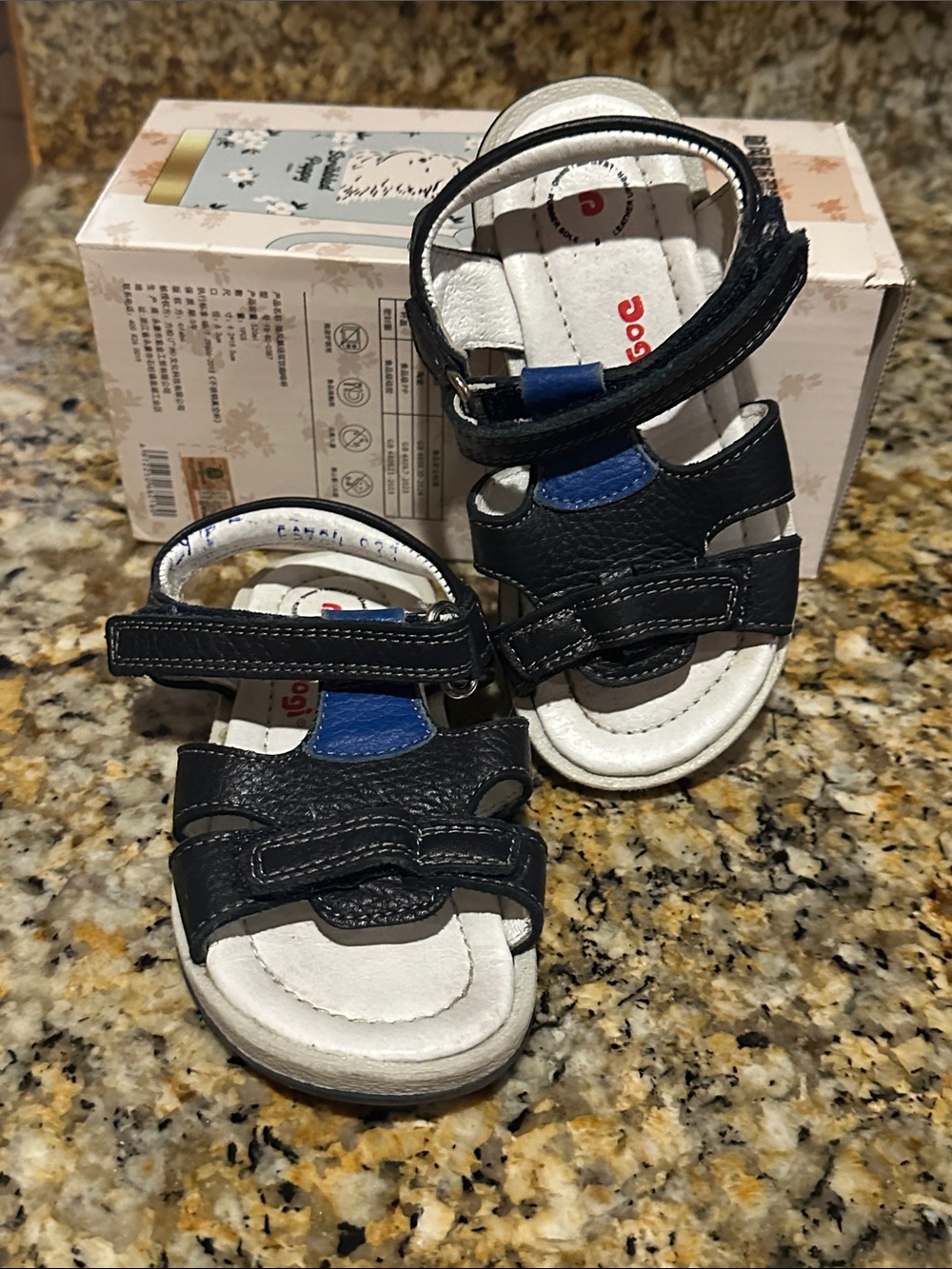 Children's Navy and Blue Adjustable Sandals